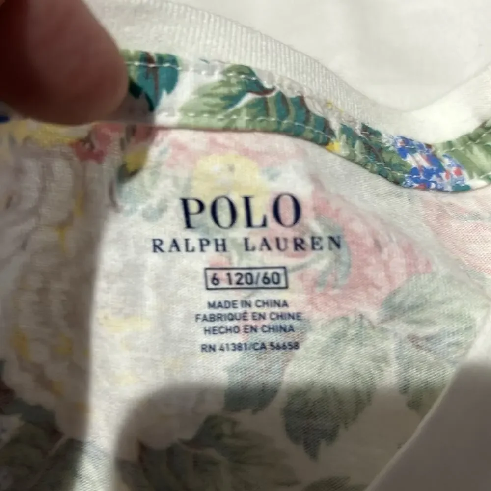 Ralph Lauren 6 💯cotton floral t shirt sage green white pink nwot soft